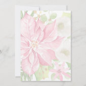 Invitation Élégant rose Poinsettia Floral Noël (Dos)
