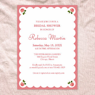 Invitation Élégant rose poudré pour la douche de mariée Rose
