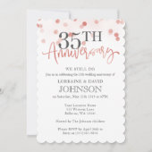 Invitation Élégant rose poudré pour les 35 ans de mariage (Devant)