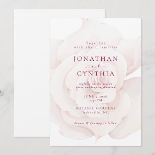 Invitation Élégant rose poudrée rose aquarelle floral mariage