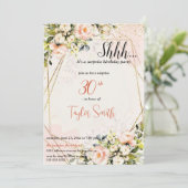 Invitation élégant rose poussiéreux Floral Surprise Invitatio (Debout devant)