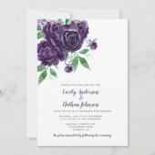 Invitation Élégant Rose profond violet Mariage vert (Devant)