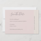 Invitation Élégant Rose PushGrain Sauvez La Date Mariage (Devant)