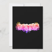 Invitation Élégant Rose romantique brillant Neon Mariage flor (Dos)