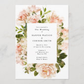 Invitation Élégant Rose romantique Mariage aquarelle (Devant)