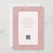 Invitation Elégant rose romantique poussiéreux tout en un mar (Dos)