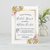 Invitation Elégant rose, Rose Fête des mariées d'Eucalyptus o (Debout devant)