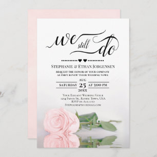 Invitation Elégant Rose Rose Nous Faisons Toujours Mariage Vo