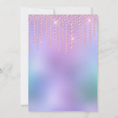 Invitation Élégant rose rose or diamant gouttes sweet sixteen (Dos)