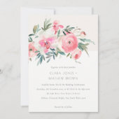 Invitation Elégant rose rose orchidée Mariage floral (Devant)