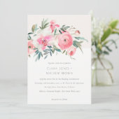 Invitation Elégant rose rose orchidée Mariage floral (Debout devant)