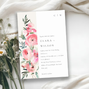 Invitation Elégant rose rose orchidée Mariage floral