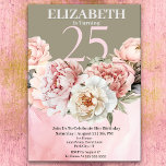 Invitation Elégant rose rose pâle 25e anniversaire<br><div class="desc">Elégante Fleur de pivoine rose Bleu 25e Invitation Anniversaire Pour Femmes. Il Est Facile De Changer L'Exemple De Texte En Vous Propre En Cliquant Sur Personnaliser. Cliquez Sur Personnaliser/Modifier Avec L'Outil De Création Pour Modifier Le Type De Police, La Couleur De Police, La Taille De Police, Ou Pour Ajouter/Supprimer/Modifier Le...</div>