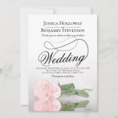 Invitation Élégant rose rose reflet Mariage romantique (Devant)