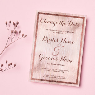 Invitation Elégant rose rose rose rose brosses d'or Date de m