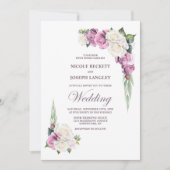 Invitation Élégant rose Rose Rose Rose Mariage Floral (Devant)