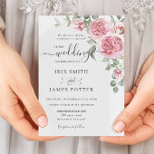 Invitation Elégant rose rose rose rose rose Détails du Mariag