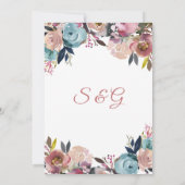 Invitation Elégant rose rose rose rose rose rose Mariage flor (Dos)