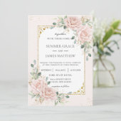 Invitation Elégant rose rose rose rose rose Roses Floral Mari (Debout devant)