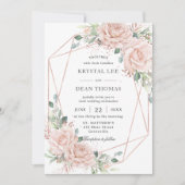 Invitation Élégant rose rose rose rose rose Roses Rose Floral (Devant)