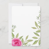 Invitation Elégant rose Roses Aquarelle Art (Dos)