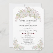 Invitation Élégant rose Roses Blanches Mariage Bourgogne (Devant)