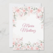 Invitation Elégant rose Roses Floral 16e Quiñceanera Mexicain (Dos)