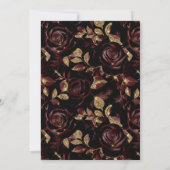 Invitation Élégant Rose rouge et or Floral Quinceanera (Dos)