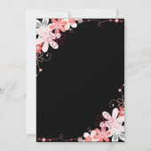 Invitation Élégant Rose rustique de pays noir Mariage floral (Dos)