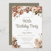 Invitation Elégant rose Sage Vert Surprise 50e anniversaire (Devant / Derrière)