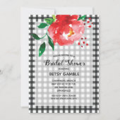 Invitation Élégant Rose sur En vichy Fête des mariées (Devant)