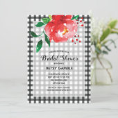 Invitation Élégant Rose sur En vichy Fête des mariées (Debout devant)