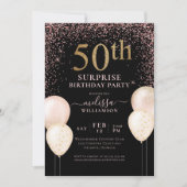 Invitation Elégant rose Surprise 50e anniversaire I (Devant)