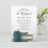 Invitation Élégant Rose Turquoise ou Turquoise Mariage formel (Debout devant)