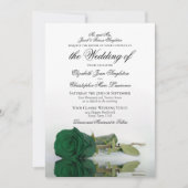 Invitation Élégant Rose vert émeraude Mariage formel (Devant)