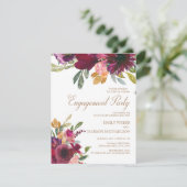 Invitation Élégant rose violet or floral script engagement (Debout devant)
