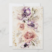 Invitation Élégant rose violet Script 70e anniversaire (Dos)