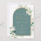 Invitation Elégant Roses Blanches All-in-1 Mariage Inviter RS (Devant)