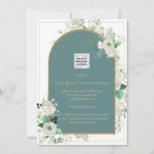 Invitation Elégant Roses Blanches All-in-1 Mariage Inviter RS (Dos)