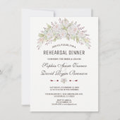 Invitation Élégant Roses Blanches Roses Marine Dîner De Répét (Devant)