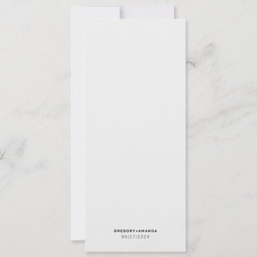 Invitation Elégant Roses Blanches & Verdure Menu Mariage (Dos)