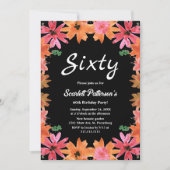 Invitation Elégant Roses d'aquarelle automne Floral 60e anniv (Devant)