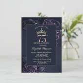 Invitation Elegant Roses Dark Gothic 75e Anniversaire (Debout devant)