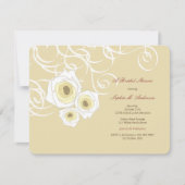 Invitation Élégant Roses de crème et  de Fêtes des mariées In (Devant)