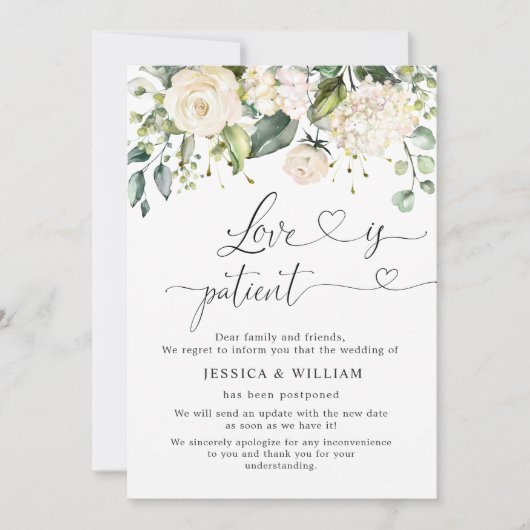 Invitation Élégant Roses d'Hydrangée rose reportés (Devant)