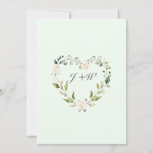 Invitation Élégant Roses d'Hydrangée rose reportés (Dos)