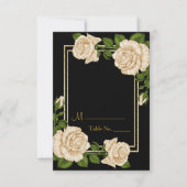 Invitation Elégant Roses ivoire & Parties scintillant or Numé (Devant)