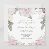 Invitation Elégant Roses Roses Roses Jardin Mariage avec RSVP (Devant)