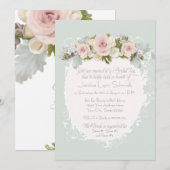 Invitation Elégant Roses Roses Roses Succulentes Thé de Fête  (Devant / Derrière)