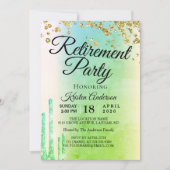 Invitation Elégant Rosy Sparkly Parties scintillant Retraite (Devant)